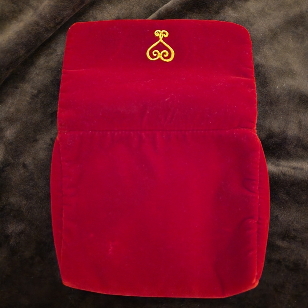 Vintage 1990's Paloma Picasso Wine Red Velour Cosmetics Bag - Picture 2 of 10